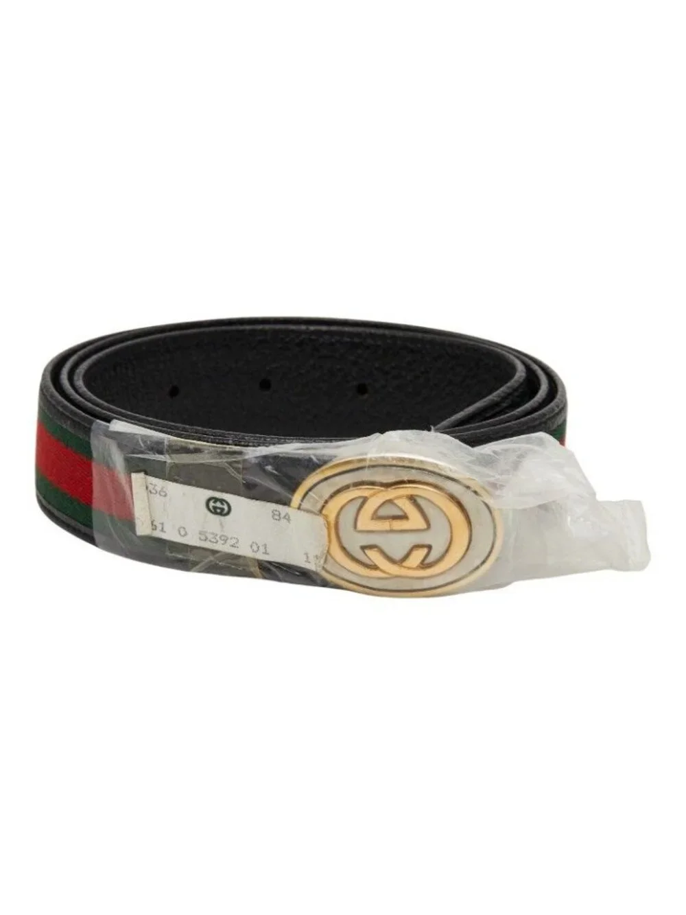Gucci Sherry Line GG Logo Buckle Belt Black Green Red Leather